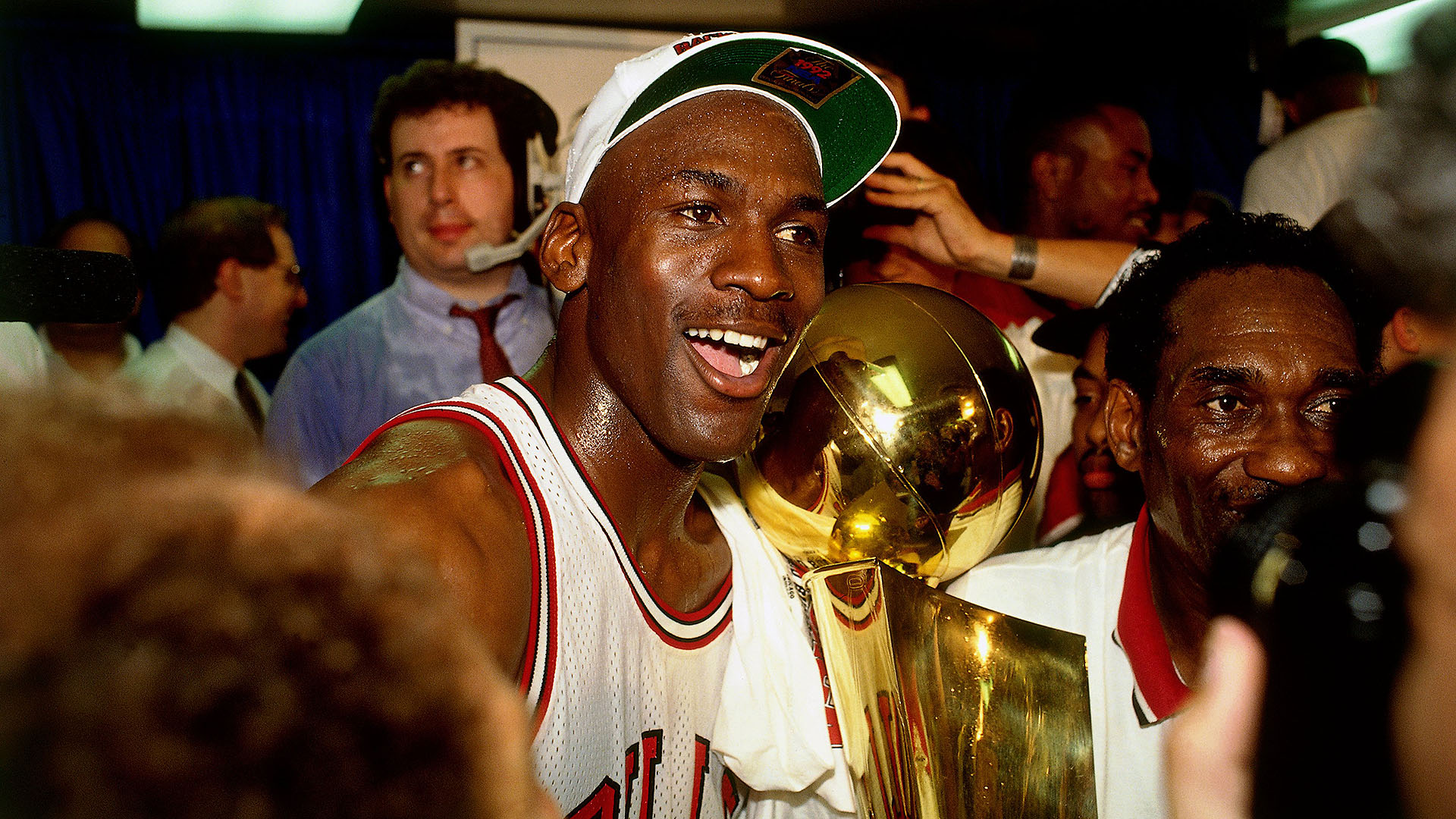 Michael Jordan Postgame Locker Room Celebration